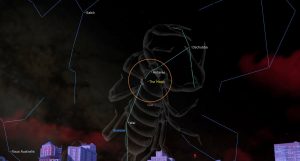 Feb21-2025 at 6 am - Crescent Moon nears Antares